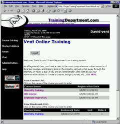 Your own, private TrainingDepartment.com Distance Learning Management System Site